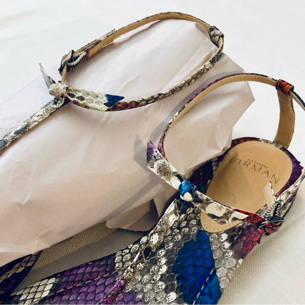 Alexandre Birman T Strap Python Sandals Sz40 Rare - image 3